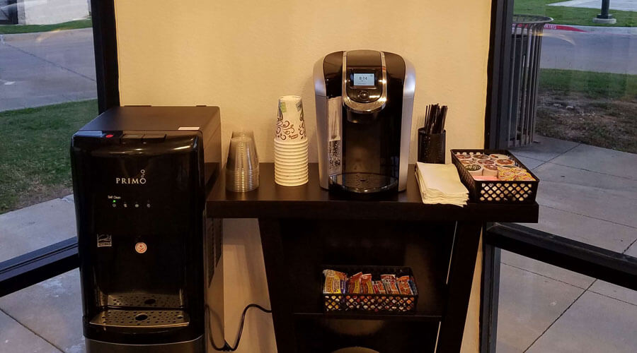 Complimentary coffee at Marvel Dental